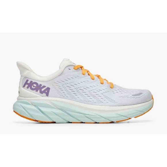 Hoka One One Clifton 8 Running Shoes Women's Size 6 B Blanc De Blanc Cushioned - Picture 1 of 11